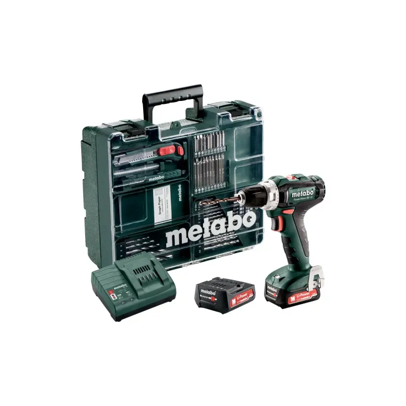 Metabo Powermaxx Bs 12 Set 601036870 Akku-bore--skruemaskine