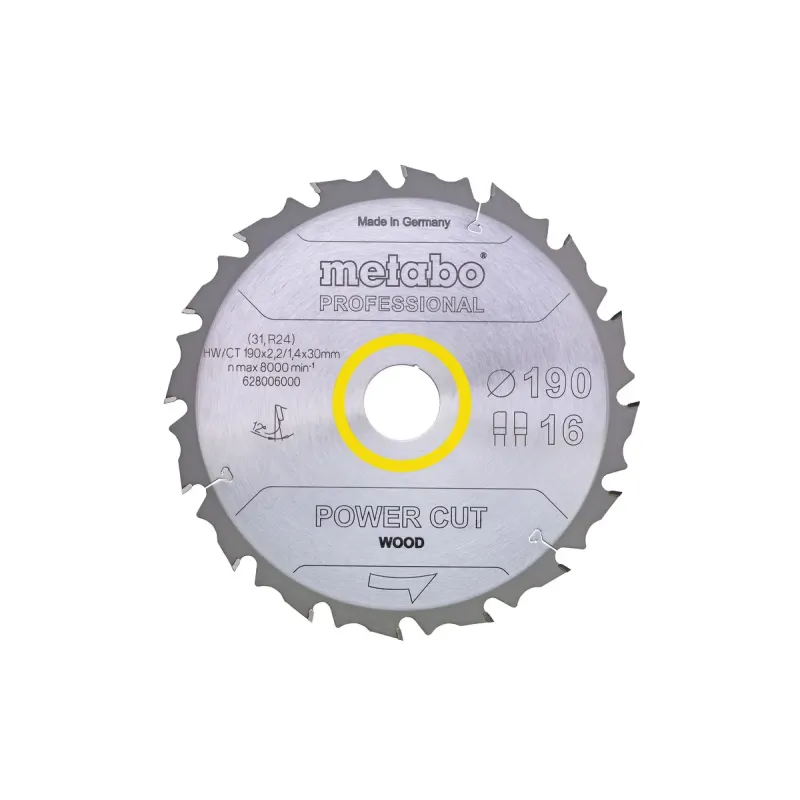 Metabo 4007430177209 628010000 Rundsavklinge Power Cut Wood  Kvalitet Professional  Til Håndrundsav