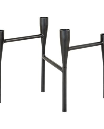 Metal Lysestage    Lys  Sort 15x28x21 Cm 4561160