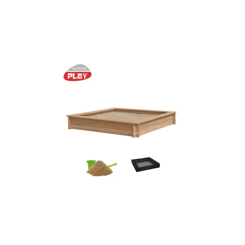 Nordic Play Active Sandkasse Lærk 150 150 Cm Inkl Net Og 200 Kg Sand 805-719