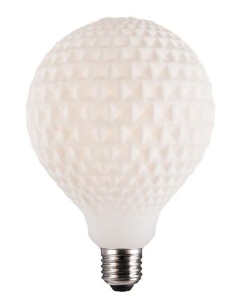 Nordlux Deco E27 G125 Checked Pære Opal Hvid