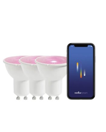 Nordlux Smart Gu10  -pack Par16 Colour 2200-6500 Kelvin 10-380 Lumen Pære Hvid