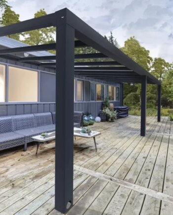 Palram Canopia Stockholm Terrasseoverdækning   4x7 4m Inkl  Gardiner 540-135