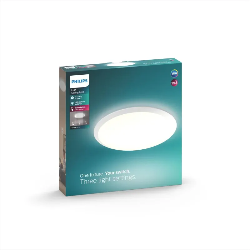 Philips  Cavanal 40k Loftlampe Hvid   18w 230 8718696169278