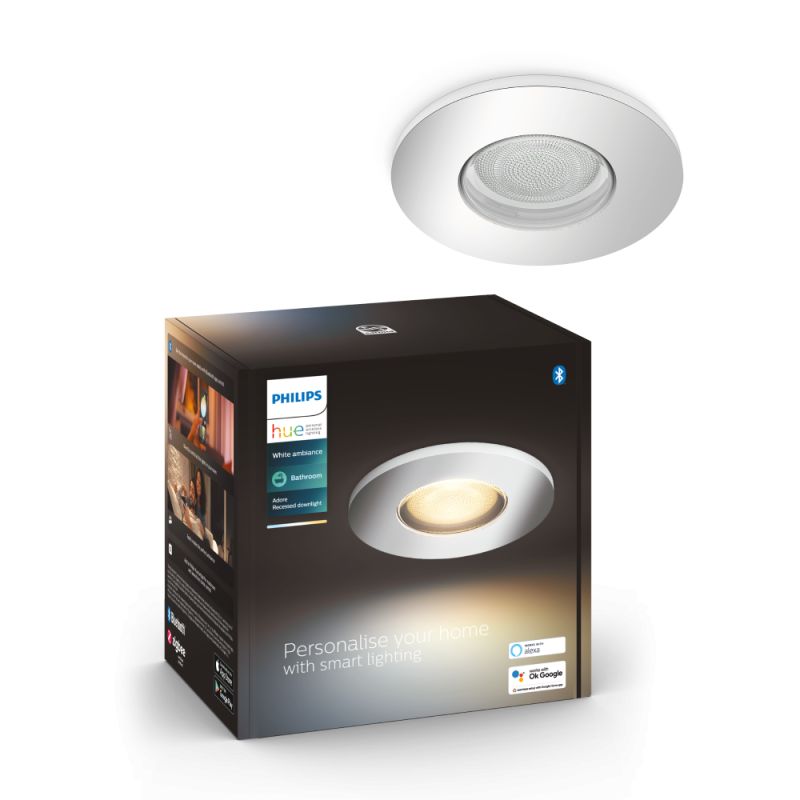 Philips Hue Adore Hue Recessed Krom 1x4 2w Badeværelse White Ambiance