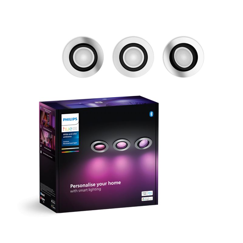 Philips Hue Centura Hue Recessed    Aluminium 3x4 2w Spot White Color Ambience
