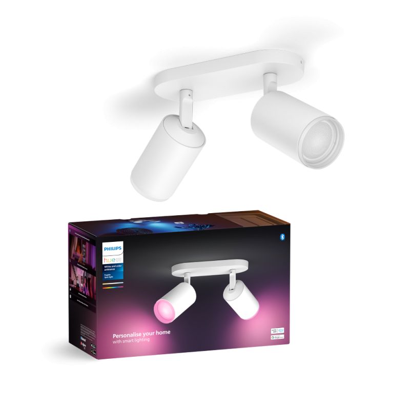 Philips Hue Fugato Plate Spiral Hvid 2x4 2w Spot White Color Ambience