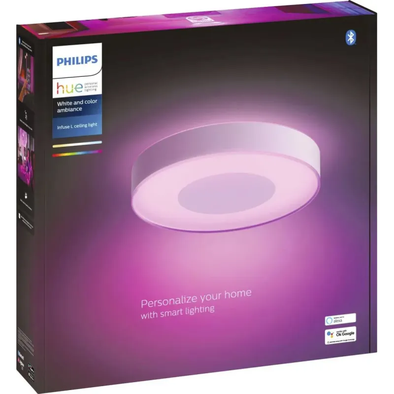 Philips Hue Infuse   Hue Ceiling Lamp White  White Color Ambience