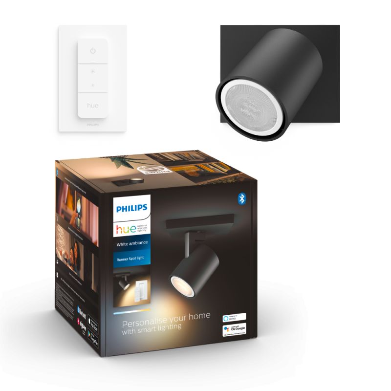 Philips Hue Runner Hue Single Spot Sort 1x4 2w Spot White Ambiance