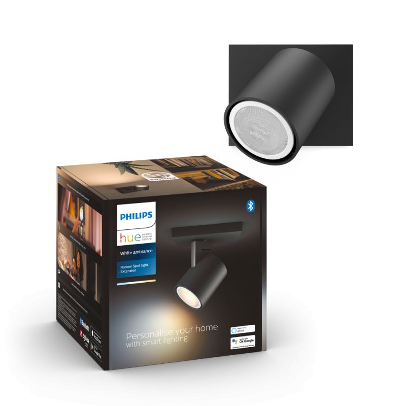 Philips Hue Runner Hue Ext Single Spot Sort 1x4 2w Spot White Ambiance