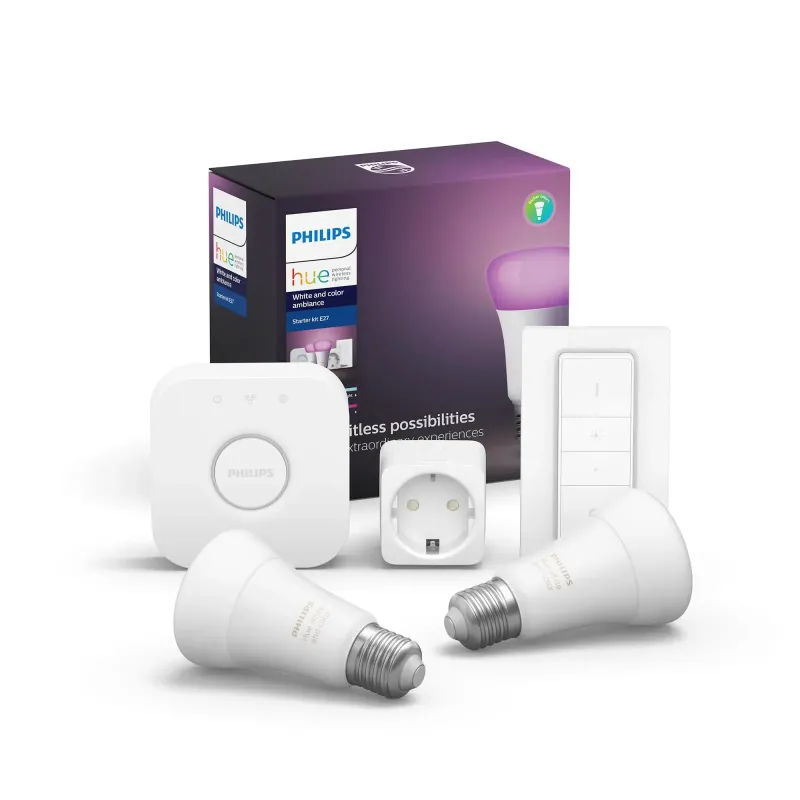 Philips Hue Starterkit   Pærer E27 White Color Ambience
