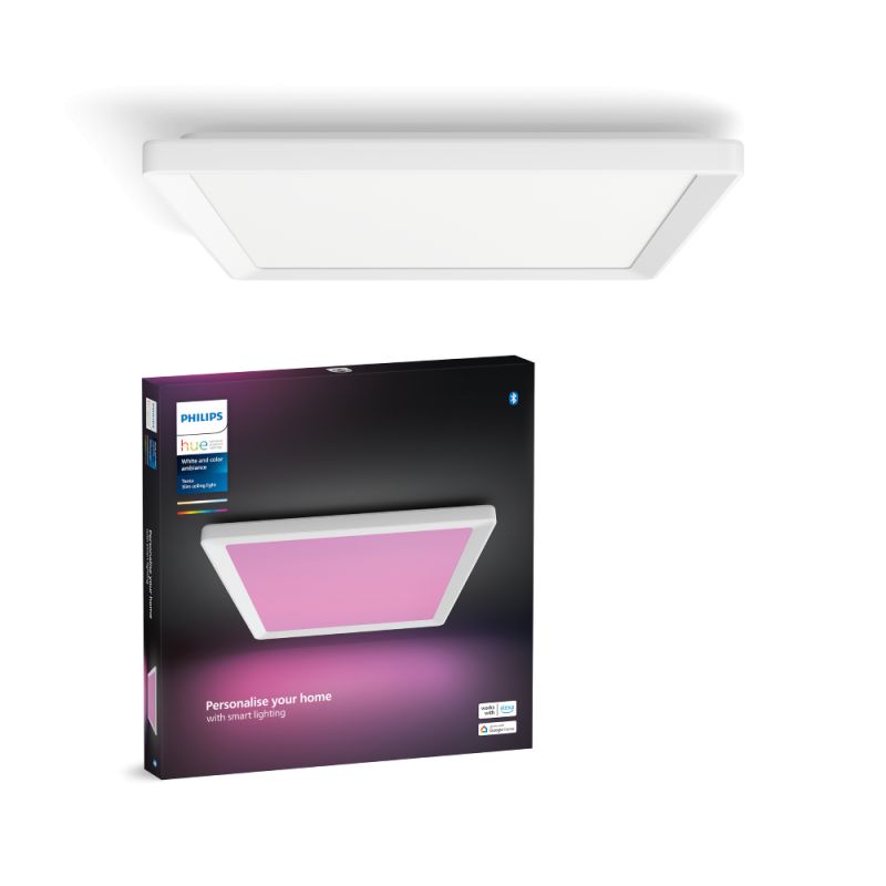 Philips Hue Tento Hue Wca Slim Loftlampe Sq Hvid Loftlampe White Color Ambience