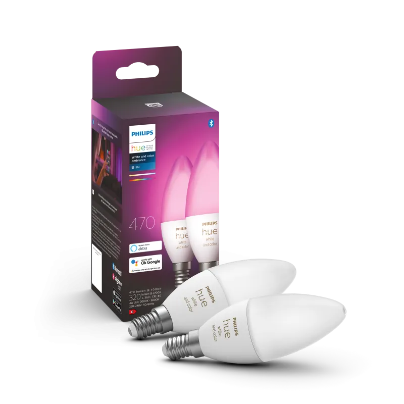 Philips Hue White Color Ambience 4w B39 E14  2p 929002294205