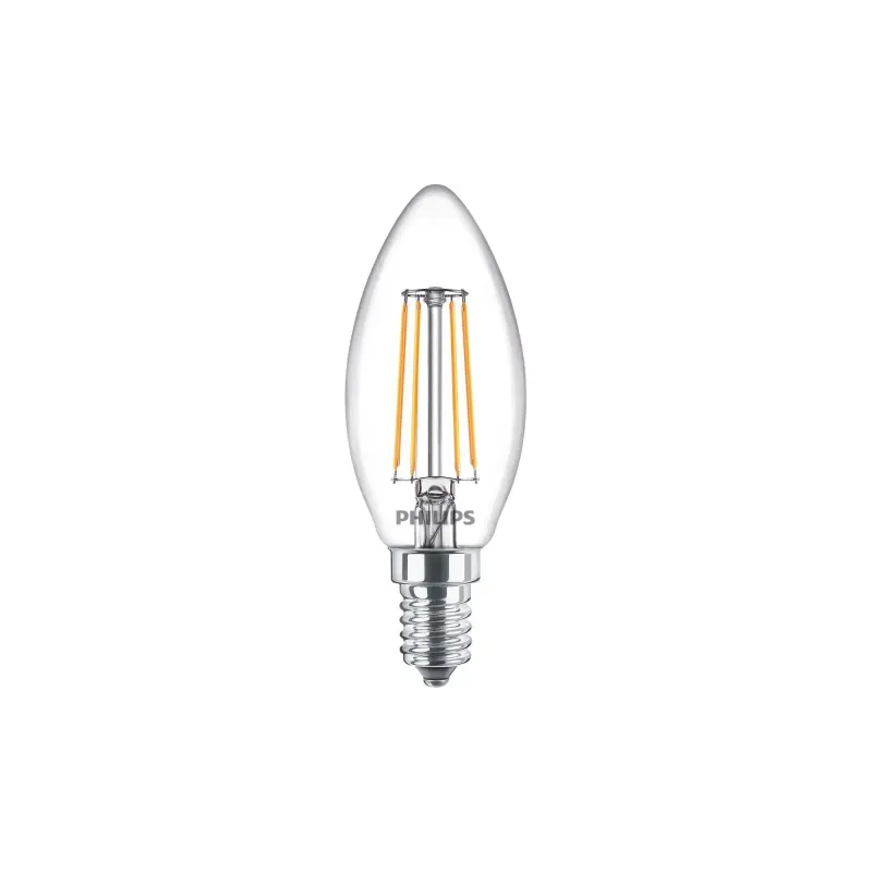 Philips Ledclassic Kerte Filament  40w  E14  Varm Hvid  Klar Ikke Dæmpbar   -stk  8718699665562