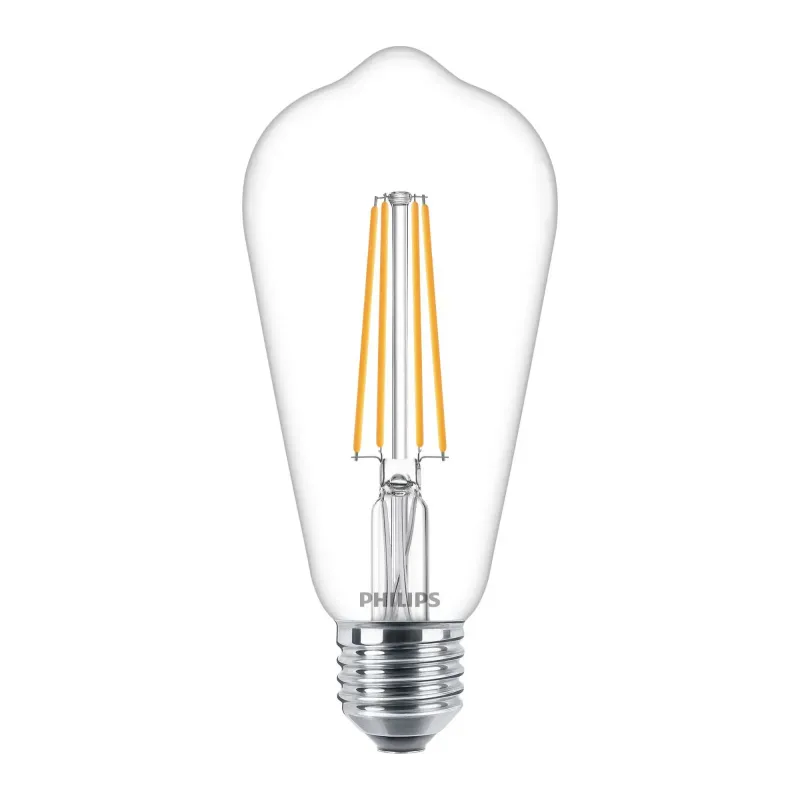 Philips Ledclassic Filament 40w St64 E27  Varm Hvid  Klar  Ikke Dæmpbar    Stk 8718696807897
