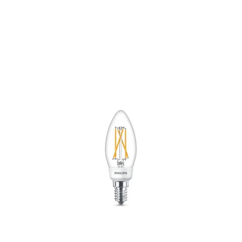 Philips Ledclassic 40w Sceneswitch  Kerte   Varm Hvid  Klar    Skift  Lille  Sokkel   Stk 8718696809754