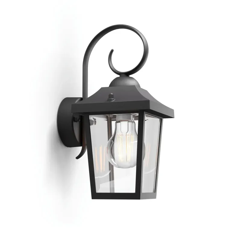 Philips Mygarden Buzzard Væg Lanterne Sort 1x60w 230v 8718696156797
