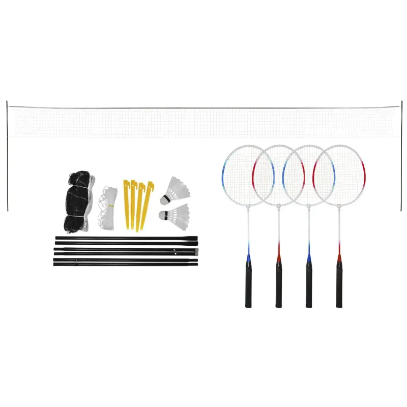 Play-it Badmintonsæt Inkl  Net  Bold Og Ketsjere Til   Spillere