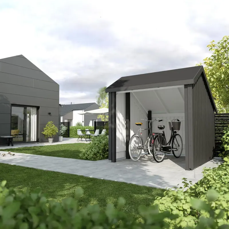 Plus Cykelskur     Mâ    Modul åben Inkl  Tagpap Alulister  167565-