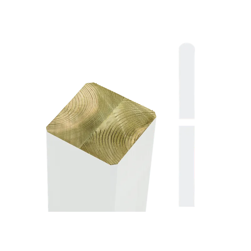 Plus Omlimede Stolper 90x90mm X237cm Hvid