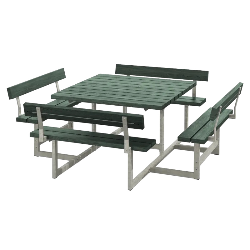 Plus Picnic Bord Bænkesæt     Ryglæn 224 Cm Retex Grøn 188812-31