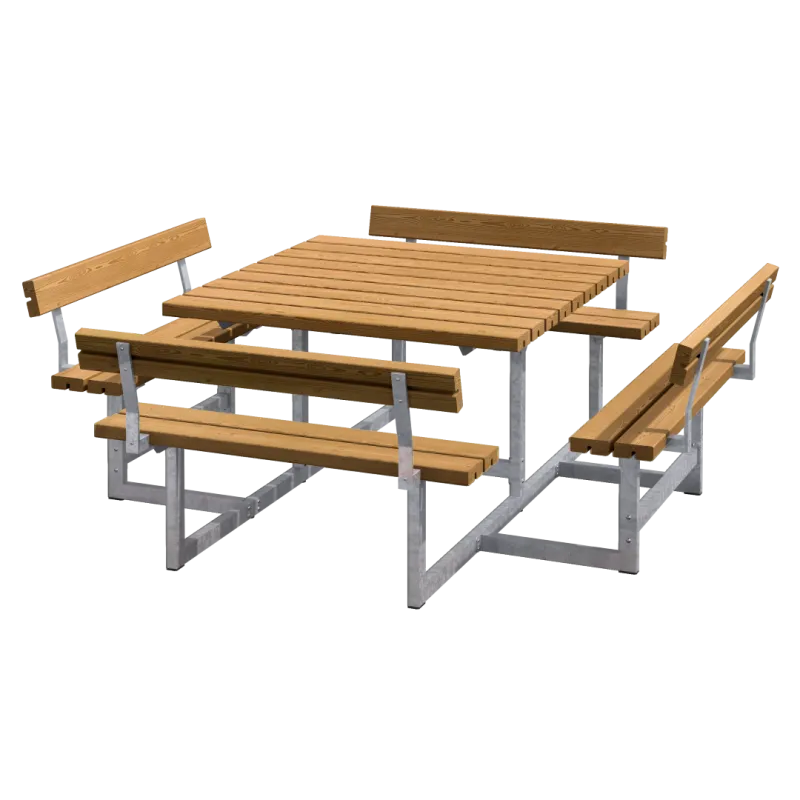Plus Picnic Bord Bænkesæt     Ryglæn 224 Cm Teak 188812-17