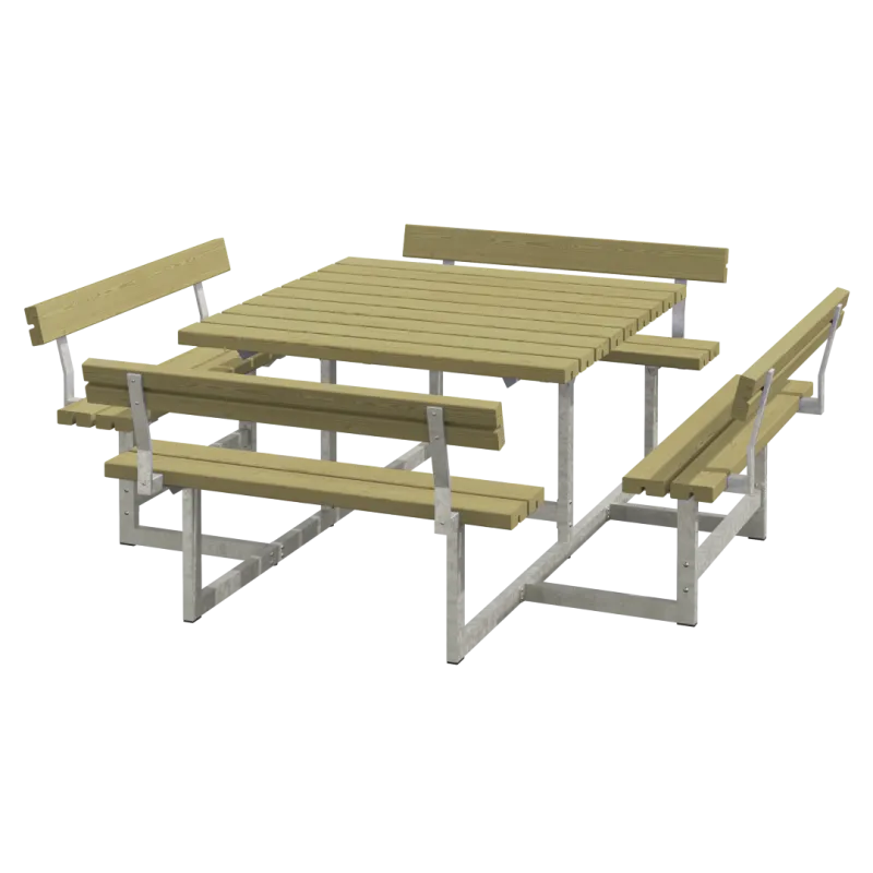 Plus Picnic Bord Bænkesæt     Ryglæn 224 Cm Trykimprægneret 188812-