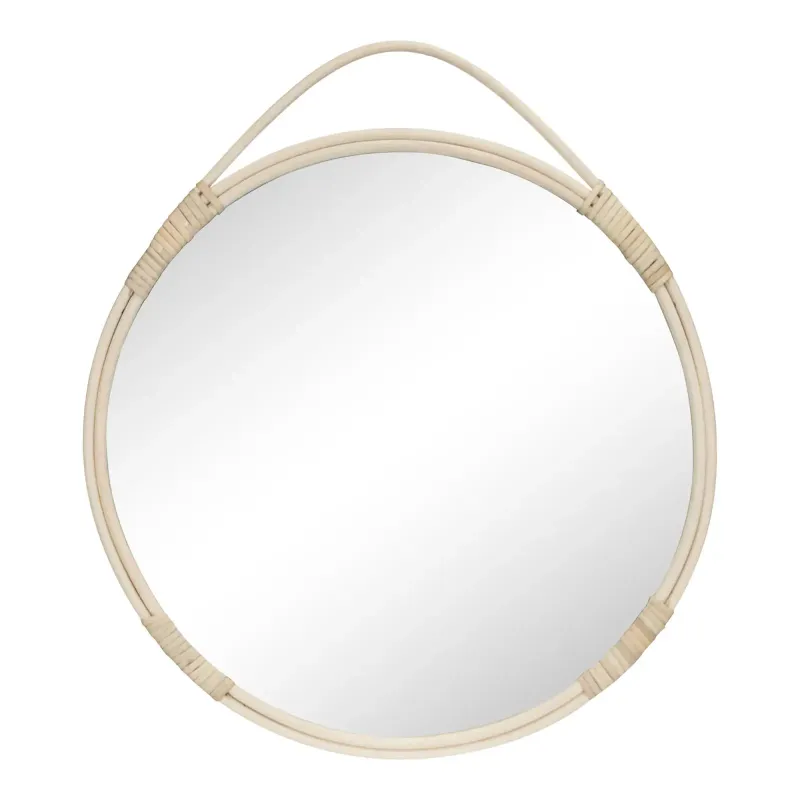 Rundt Spejl   Natur Rattan ø50 Cm 4001250