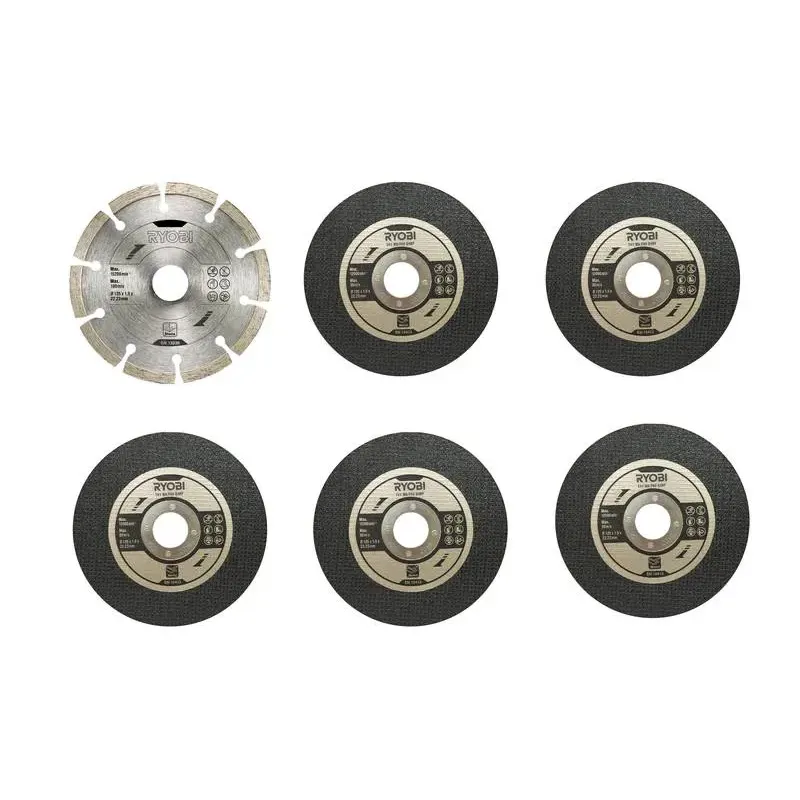 Ryobi Sæt Med Skæreskiver Og Diamantskive Til 125 Mm Vinkelslibere Rak6agd125
