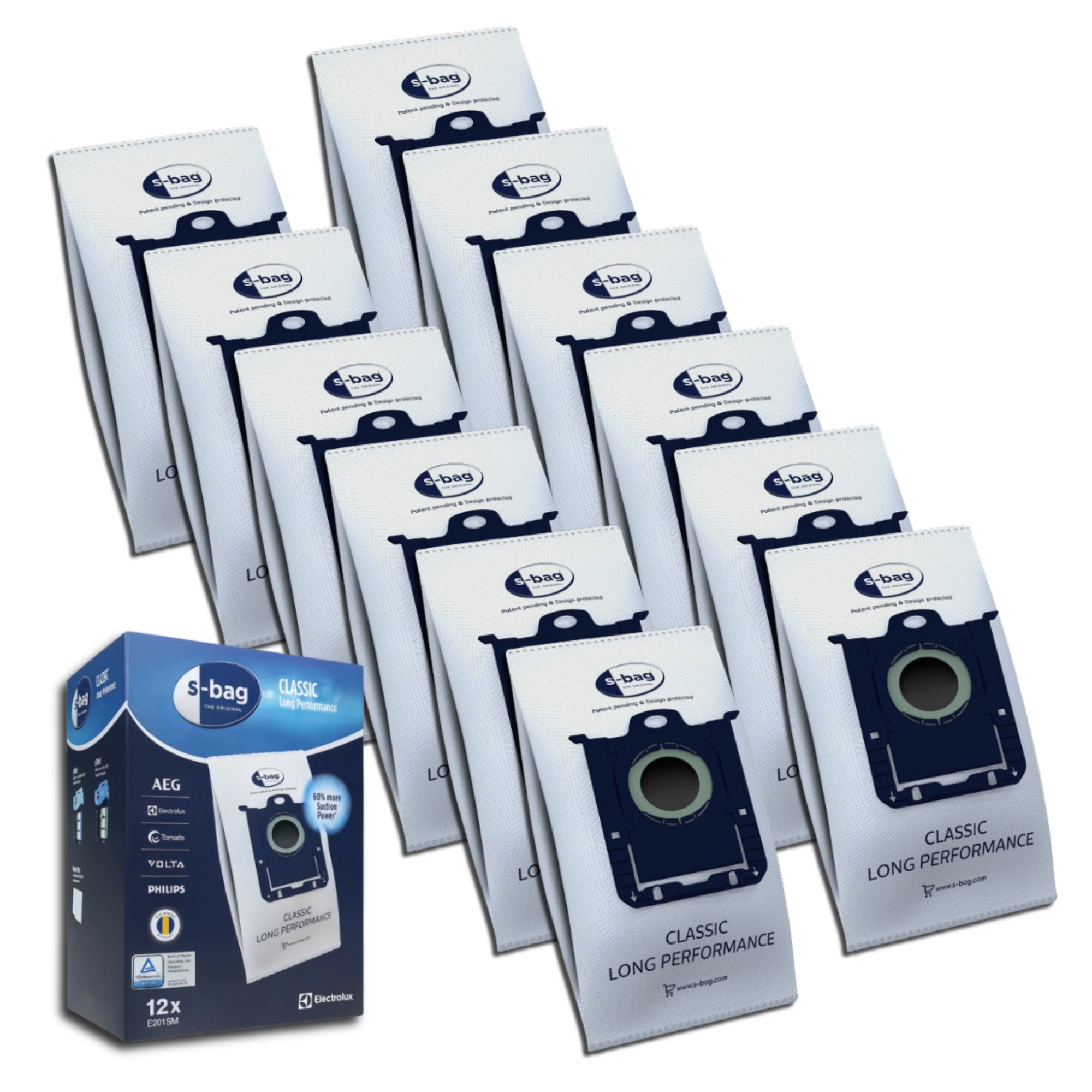 -bag Classic Long Performance Støvsugerposer Til Electrolux  Aeg  Philips  Volta Mfl  12 Stk
