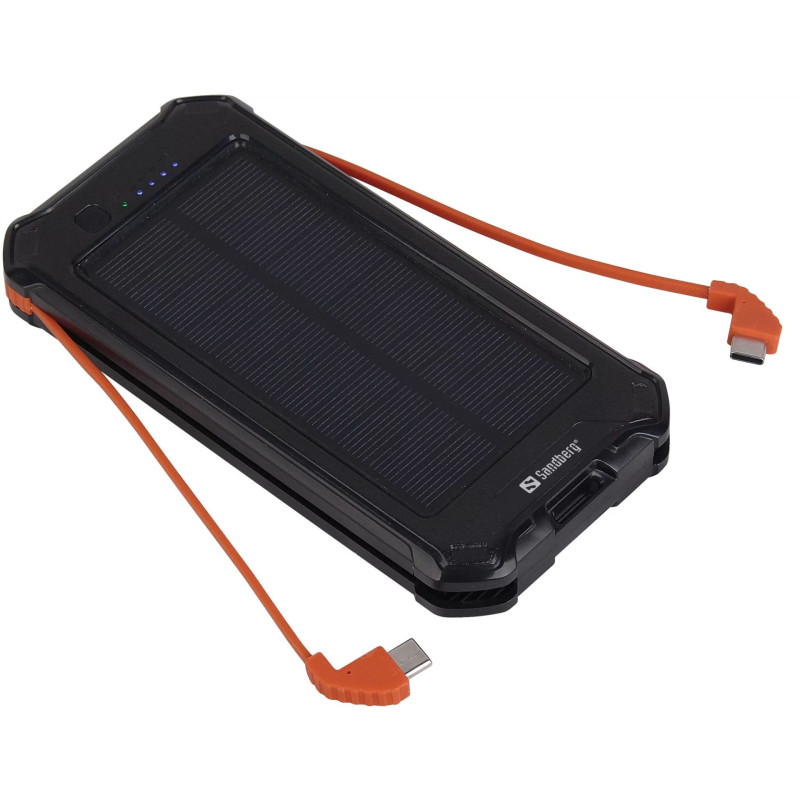 Sandberg -in-one Solar Powerbank 10000 Mah Powerbank Med Solceller