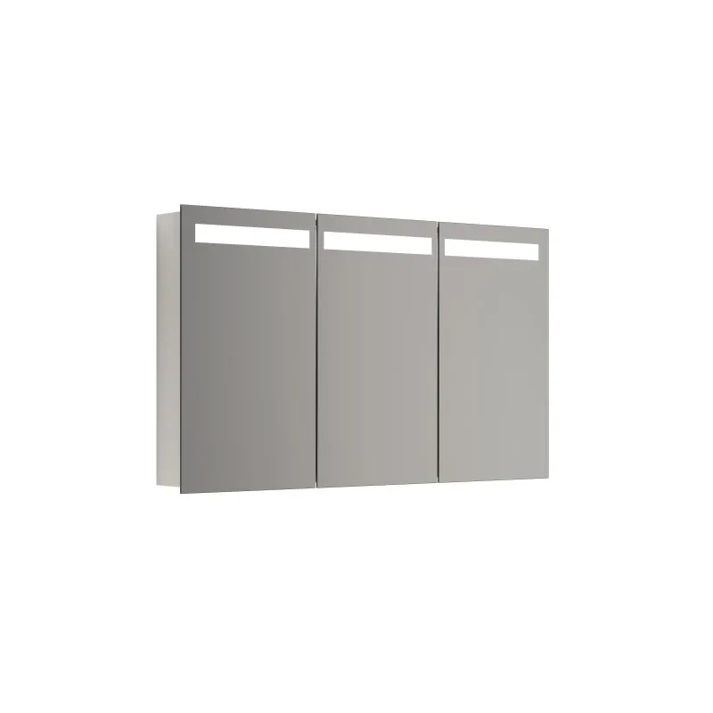 Scanbad Multo Spejlskab Global Lys   Top     Låger 70x120 Cm  Hvid Mat