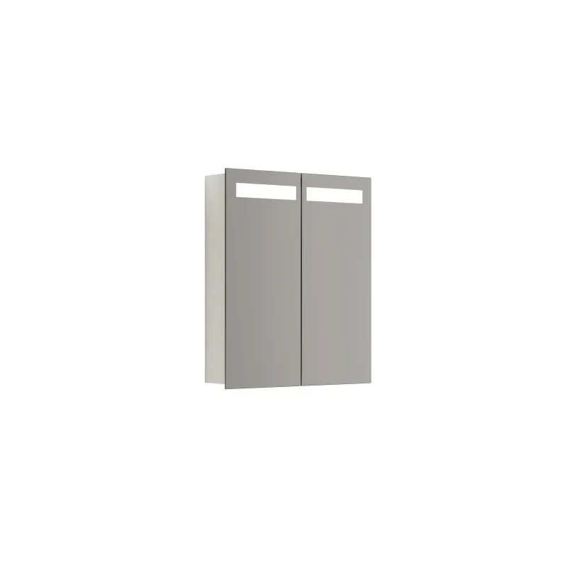 Scanbad Multo Spejlskab Global Lys   Top     Låger 70x60 Cm  Hvid Mat