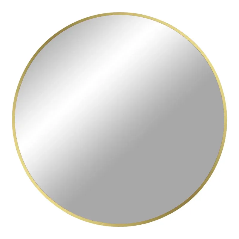 Spejl Med Ramme   Messing Look ø80 Cm 4001460