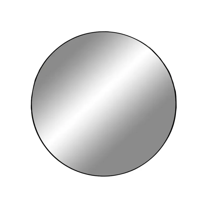 Spejl Med Ramme   Sort ø60 Cm 4001210