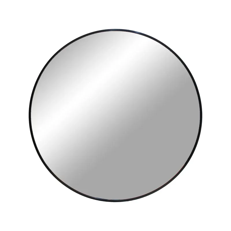 Spejl Med Ramme   Sort ø60 Cm 4001470