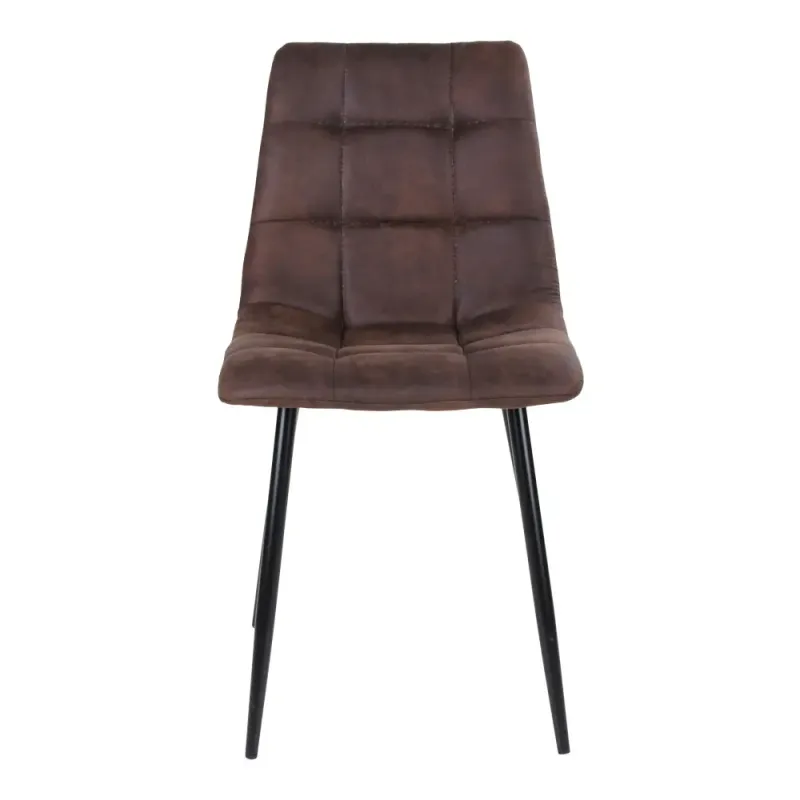 Spisebordsstol   Mørkebrunt Microfiber Med Sorte Ben 1001191