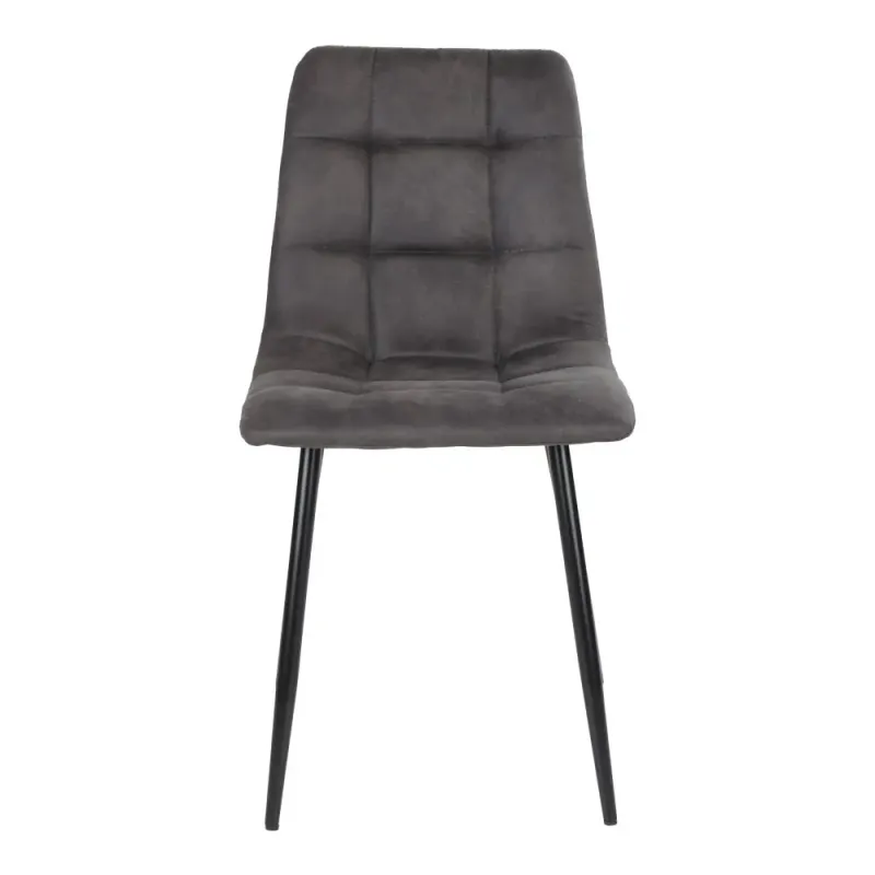 Spisebordsstol   Mørkegråt Microfiber Med Sorte Ben 1001192