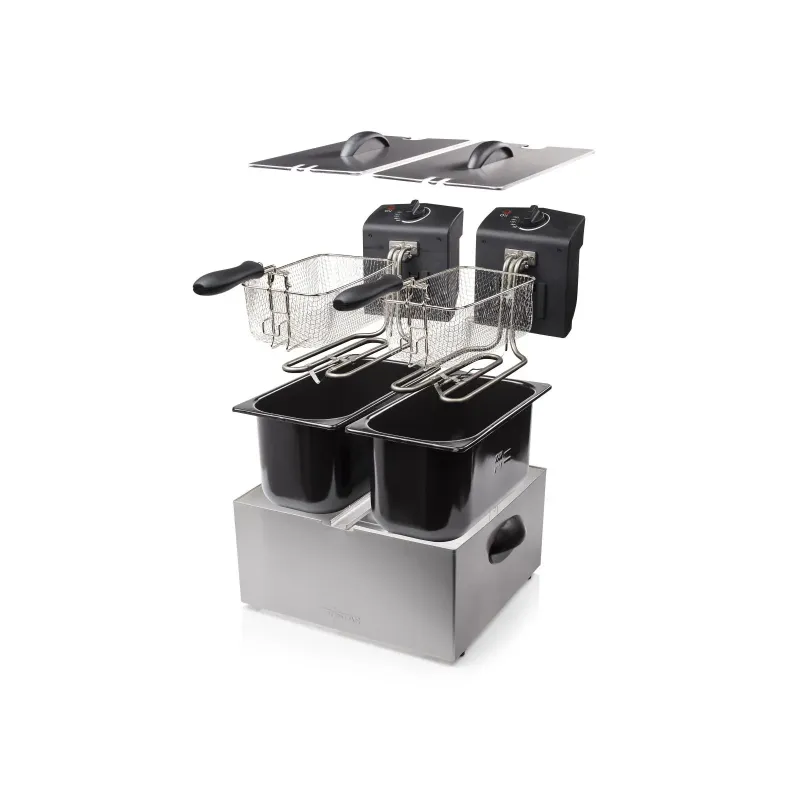 Tristar Fr-6937 Frituregryde     Dobbelt Sort  Rustfrit Stål Enkeltstående 3600