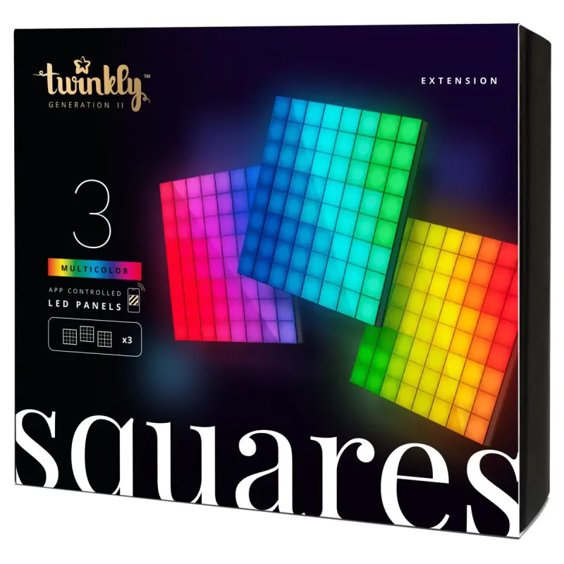Twinkly Light Squares Pak Lyspanel Extenson Rgb 16x16 Cm 64led Pr Panel