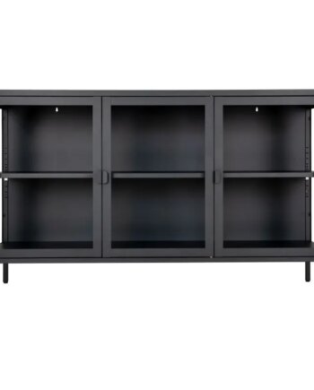 Vitrineskab   Sort Med Glaslåger 40x140x85 Cm 3001050