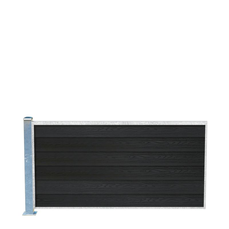 Wimex Fag Glyngøre Royal T90 -profil Wpc Sort Galv Stolpe Fod 900 1893 Mm