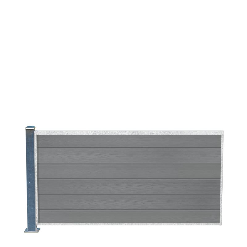 Wimex Fag Glyngøre Superb T90 -profil Wpc Grå Galv Stolpe Fod 900 1893 Mm