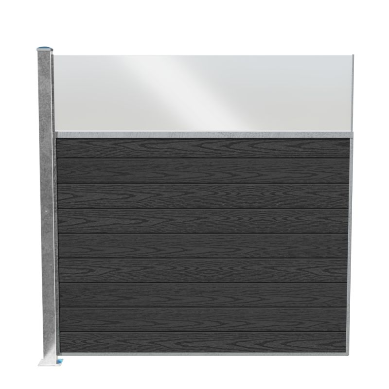 Wimex Fag Med Glas Fur Classic T180 -profil Wpc Koksgrå Galv Stolpe Fod 1800 189
