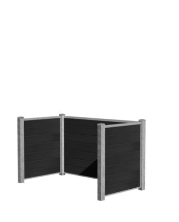 Wimex Skraldeskjul Dobbelt Livø Prime  -profil Wpc Wood Matsort Galv  Stolpe