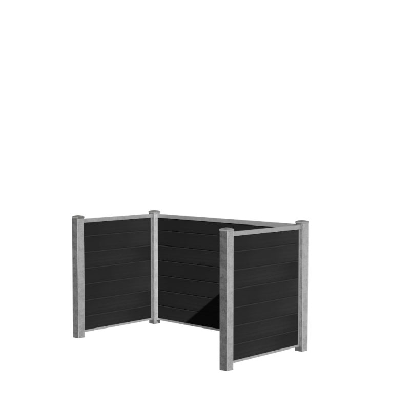 Wimex Skraldeskjul Dobbelt Livø Prime -profil Wpc Wood Matsort Galv Stolpe