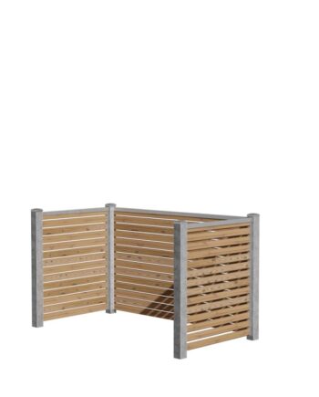Wimex Skraldeskjul Dobbelt Trend Classic Rombe S17 Termotræ Galv  Stolpe