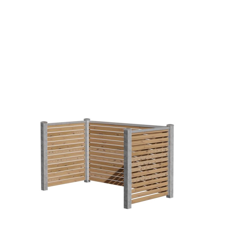 Wimex Skraldeskjul Dobbelt Trend Classic Rombe S17 Termotræ Galv Stolpe