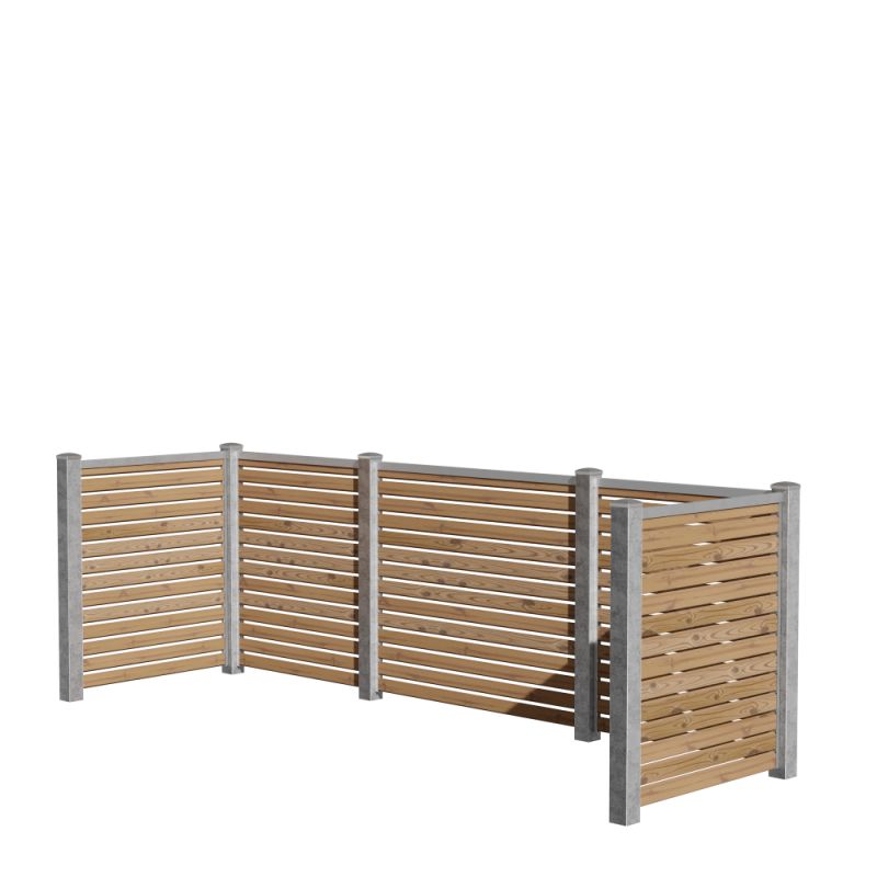 Wimex Skraldeskjul Firdobbelt Trend Classic Rombe S17 Termotræ Galv Stolpe