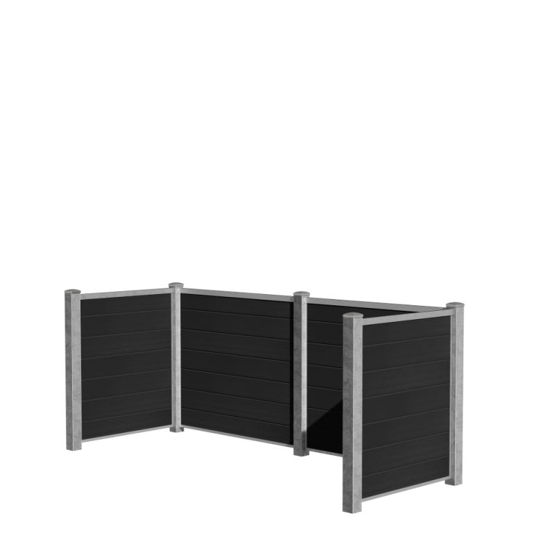 Wimex Skraldeskjul Triple Livø Prime -profil Wpc Wood Matsort Galv Stolpe